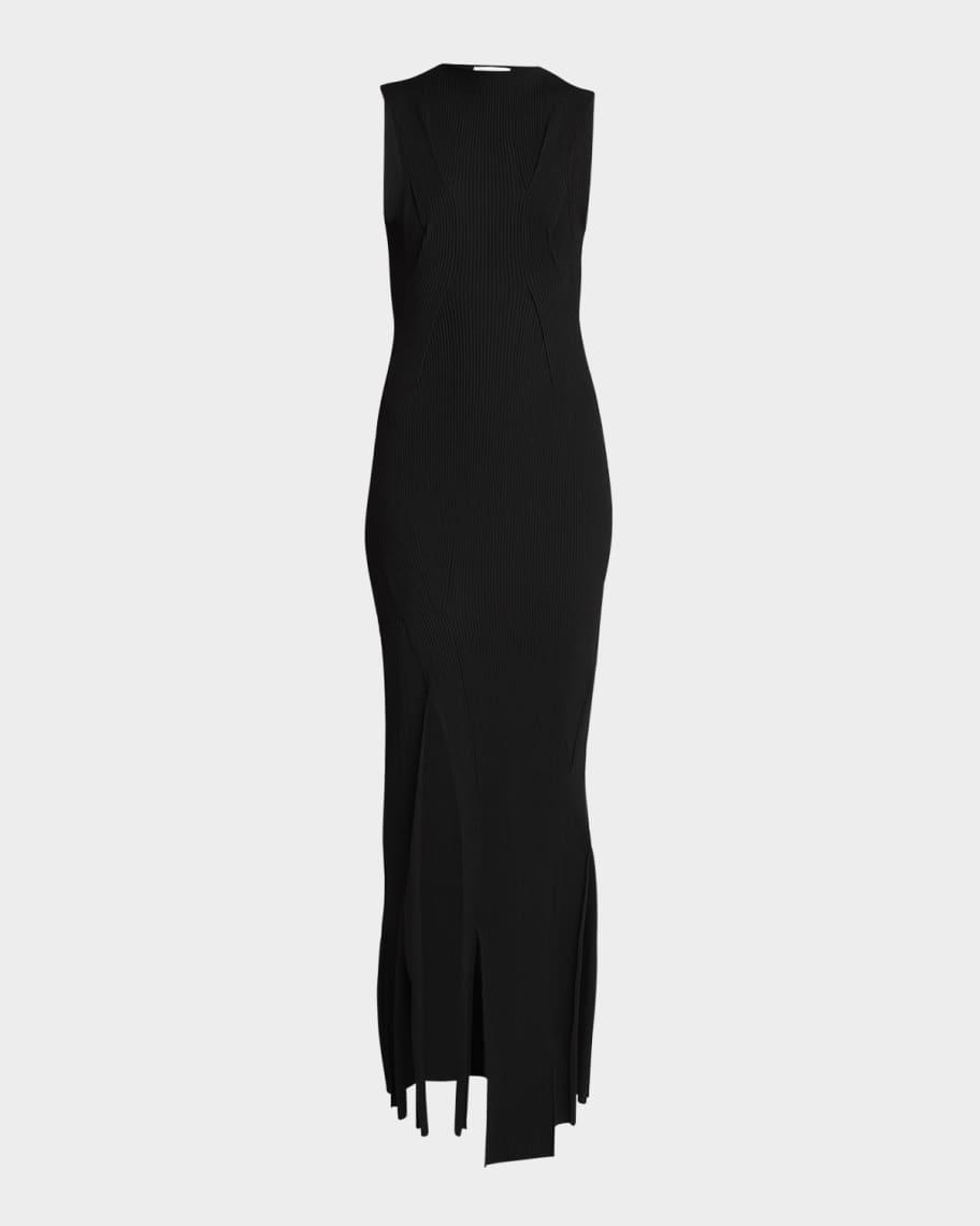 Plait-Detail Rib Sleeveless Midi Dress Product Image