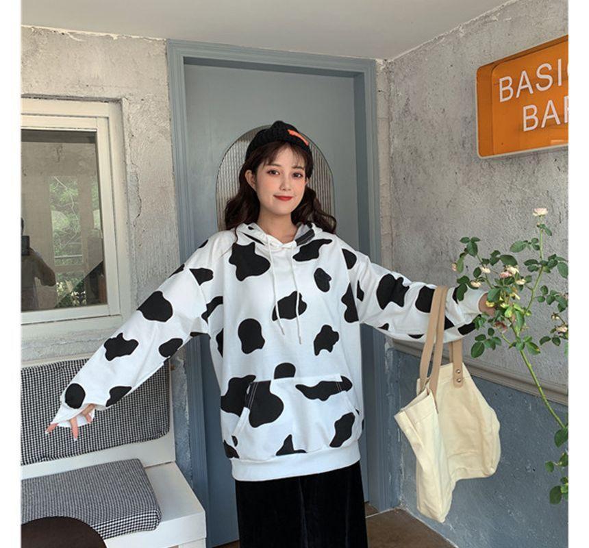 Cow Print Hoodie Product Image