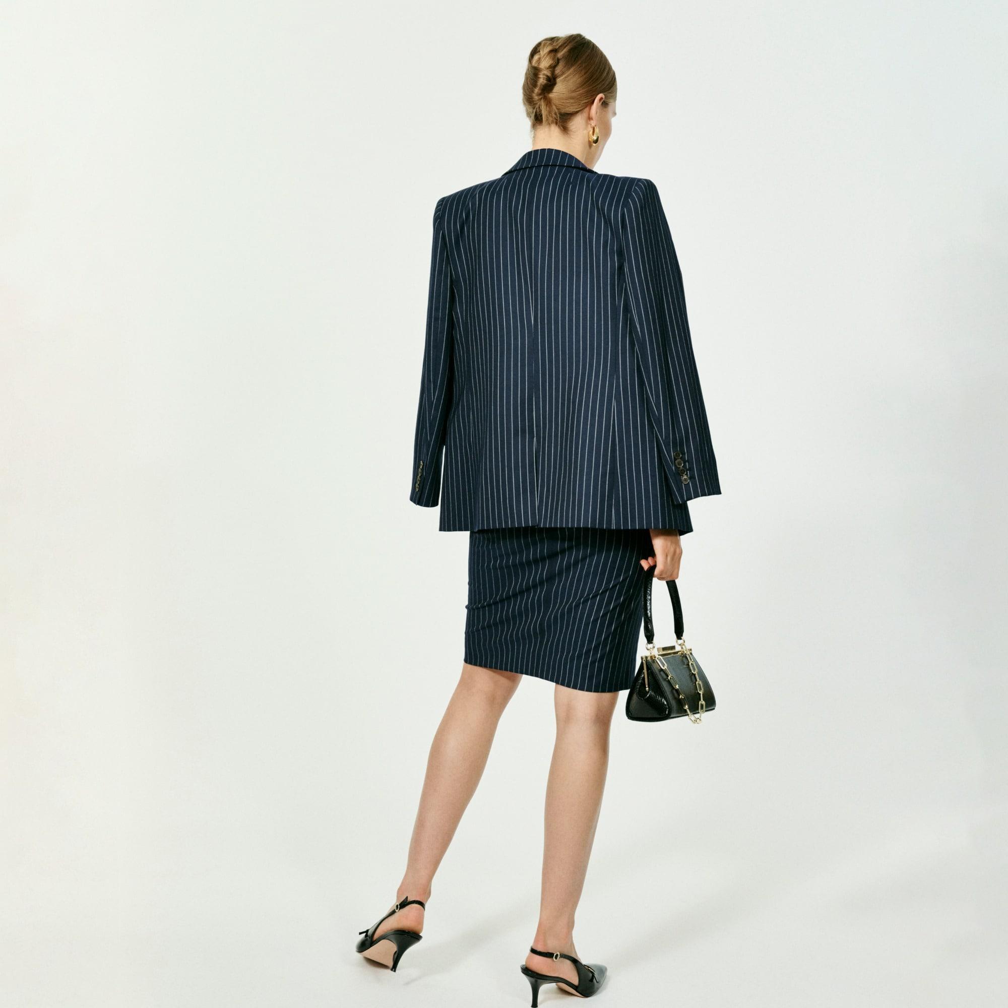 Collection Vivienne blazer in pinstripe Italian wool blend Product Image