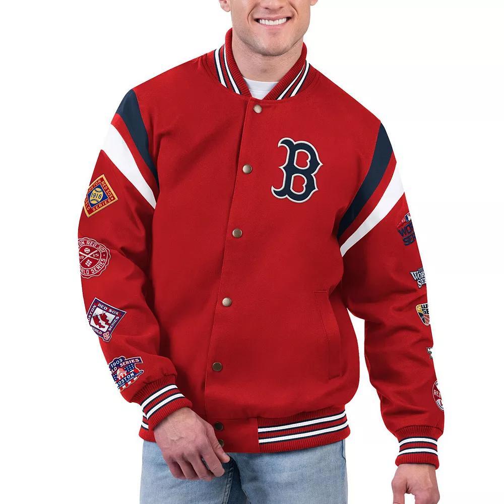 Men's G-III Sports by Carl Banks Red Boston Red Sox Quick Full-Snap Varsity Jacket, Size: Large Product Image