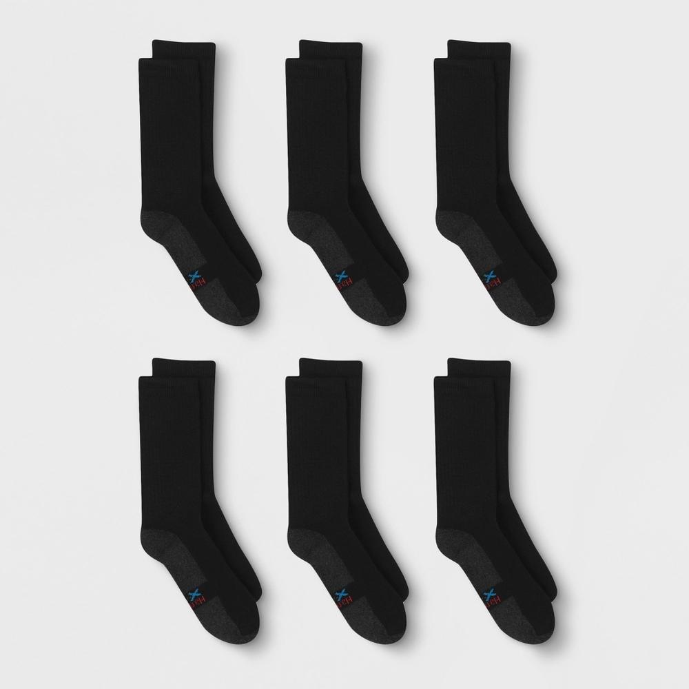 Hanes Premium Men's X-Temp Ultra Cushion Crew Socks 6pk - Black 6-12 Product Image