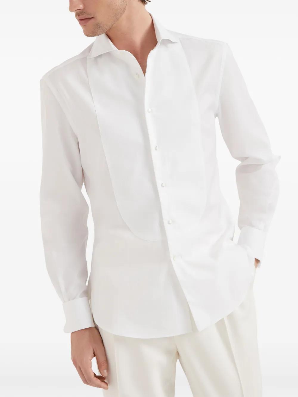 BRUNELLO CUCINELLI Long-sleeve Cotton Shirt In White Product Image