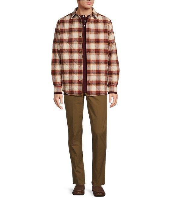 Roundtree & Yorke Long Sleeve Quilted Medium Plaid Shirt Jacket Product Image