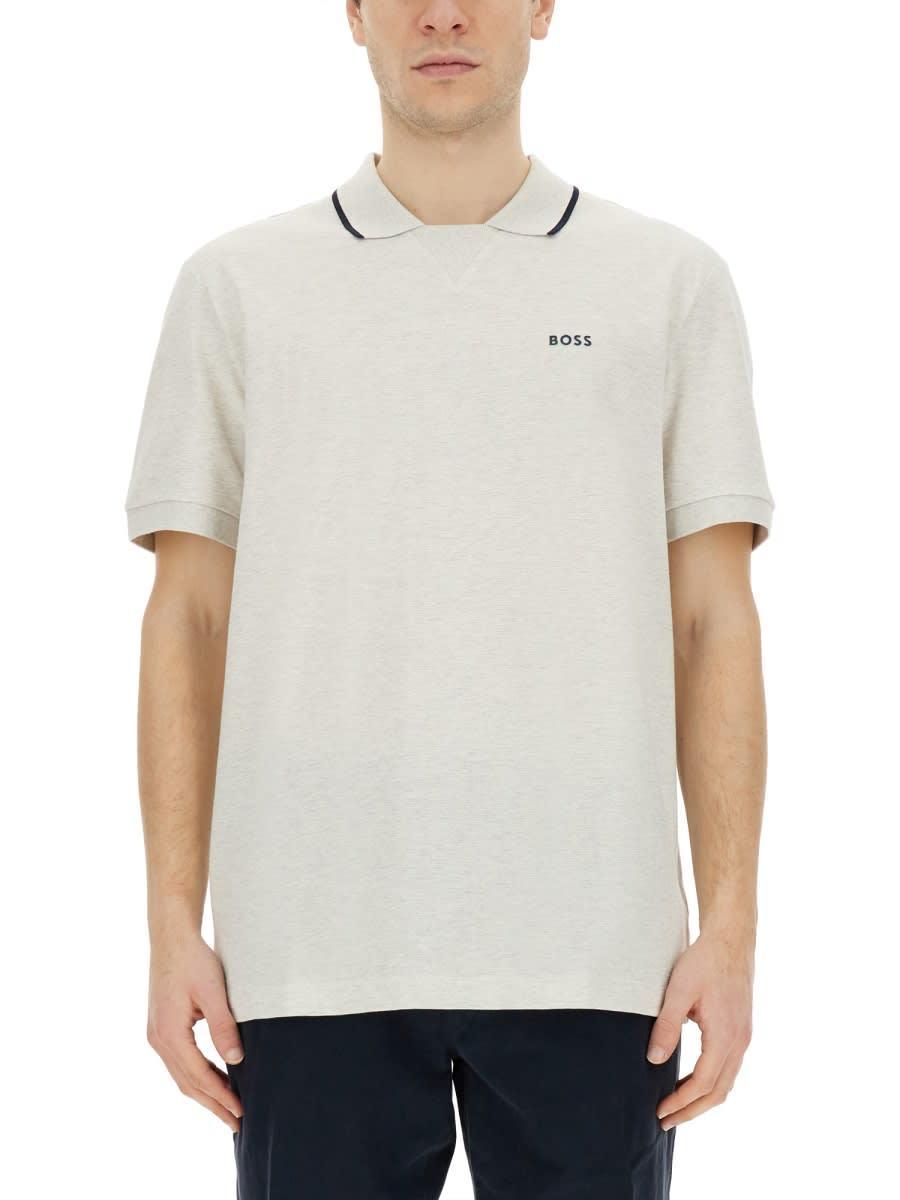 HUGO BOSS Boss Polo With Logo In Grey Product Image