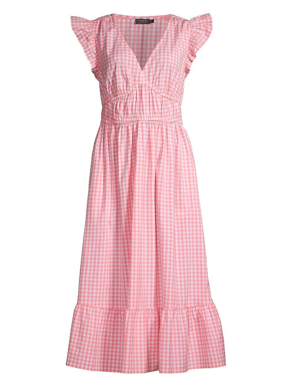 Womens Palm Poplin Flutter Midi-Dress Product Image