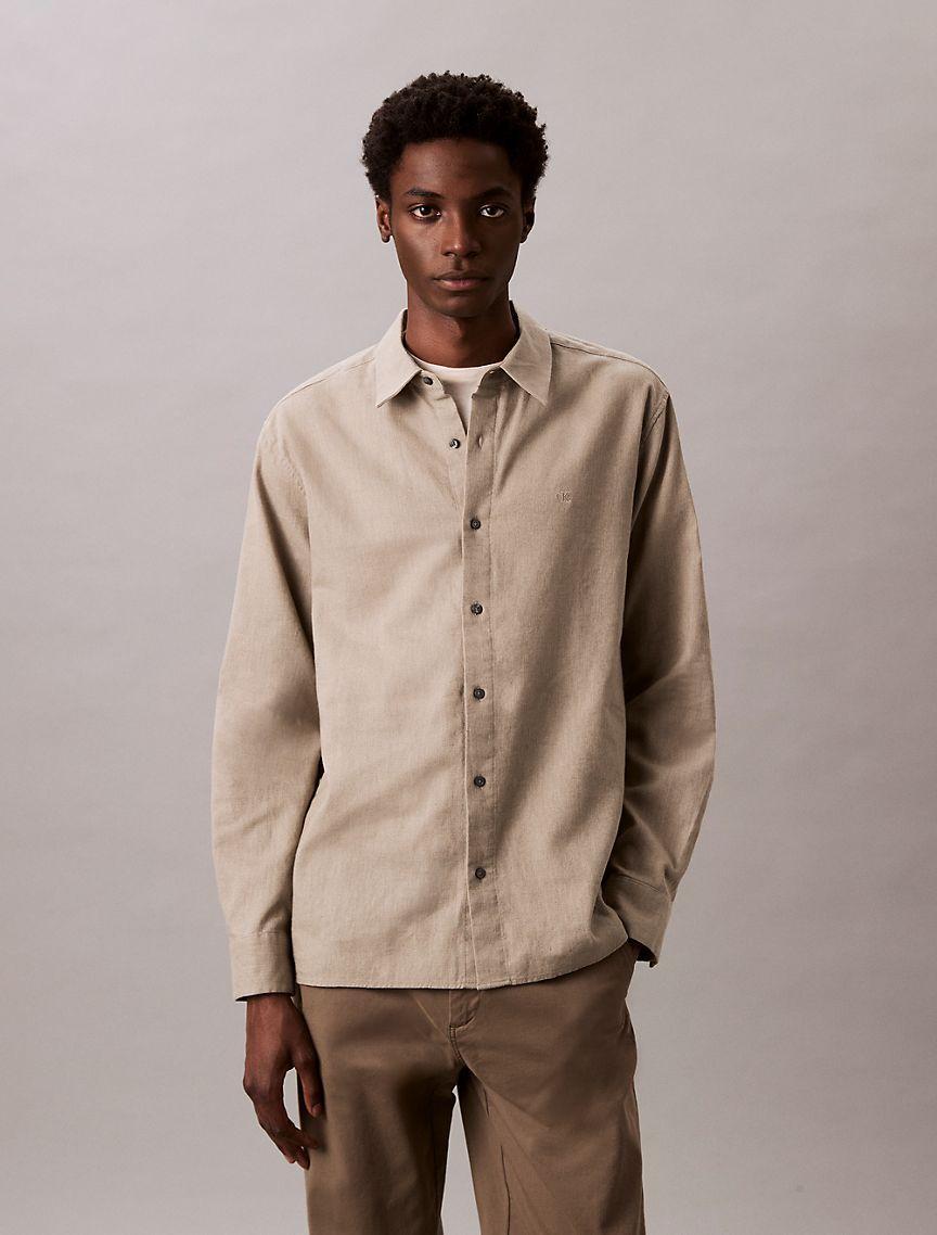 Linen Cotton Classic Button-Down Shirt Product Image