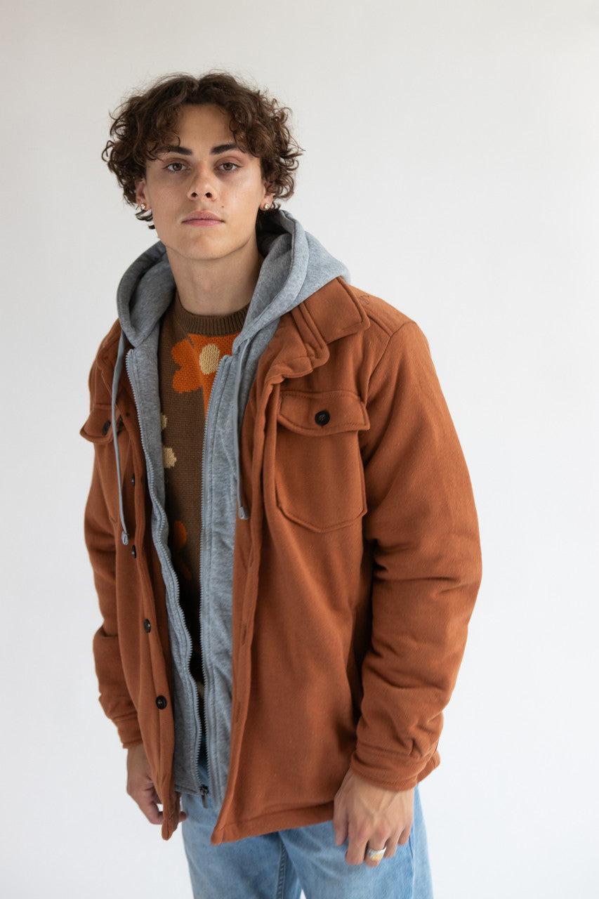 Double Layer Quilted Lining Hoodie Jacket Product Image