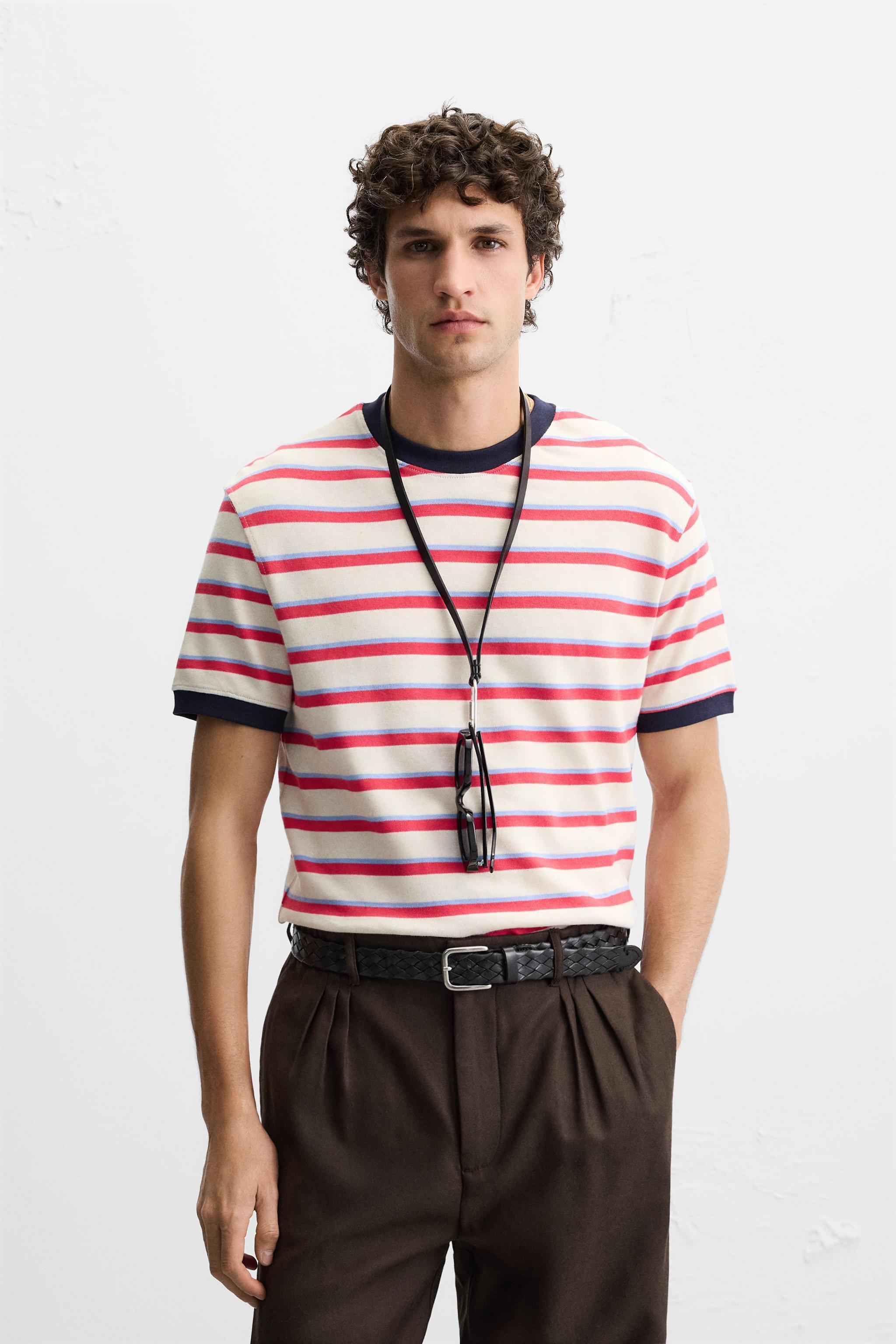 STRIPED CONTRAST T-SHIRT Product Image