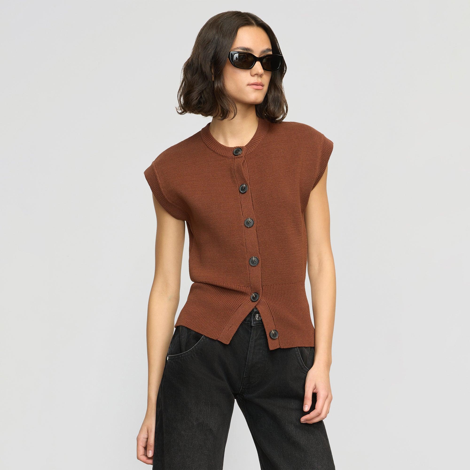 Solea Button Knit Vest Product Image