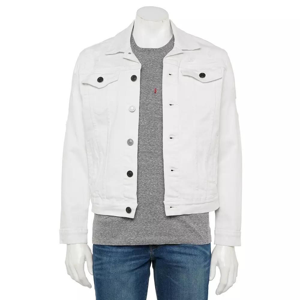 Men's Xray Washed Ripped Denim Jacket,  Product Image