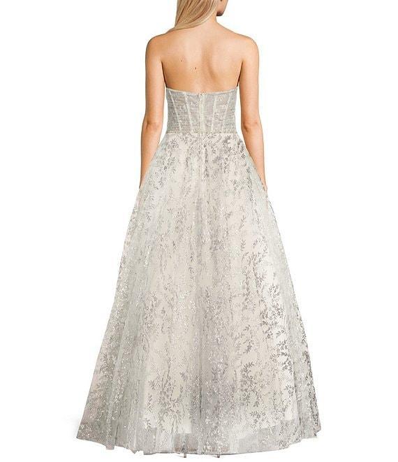 B. Darlin Sequin Mesh Embroidered Strapless Sweetheart Neck Dress Product Image