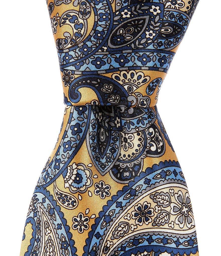 Hickey Freeman Paisley Printed 3#double; Silk Tie Product Image