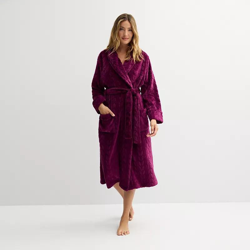 Womens Sonoma Goods For Life Long Robe Purple Rose Product Image