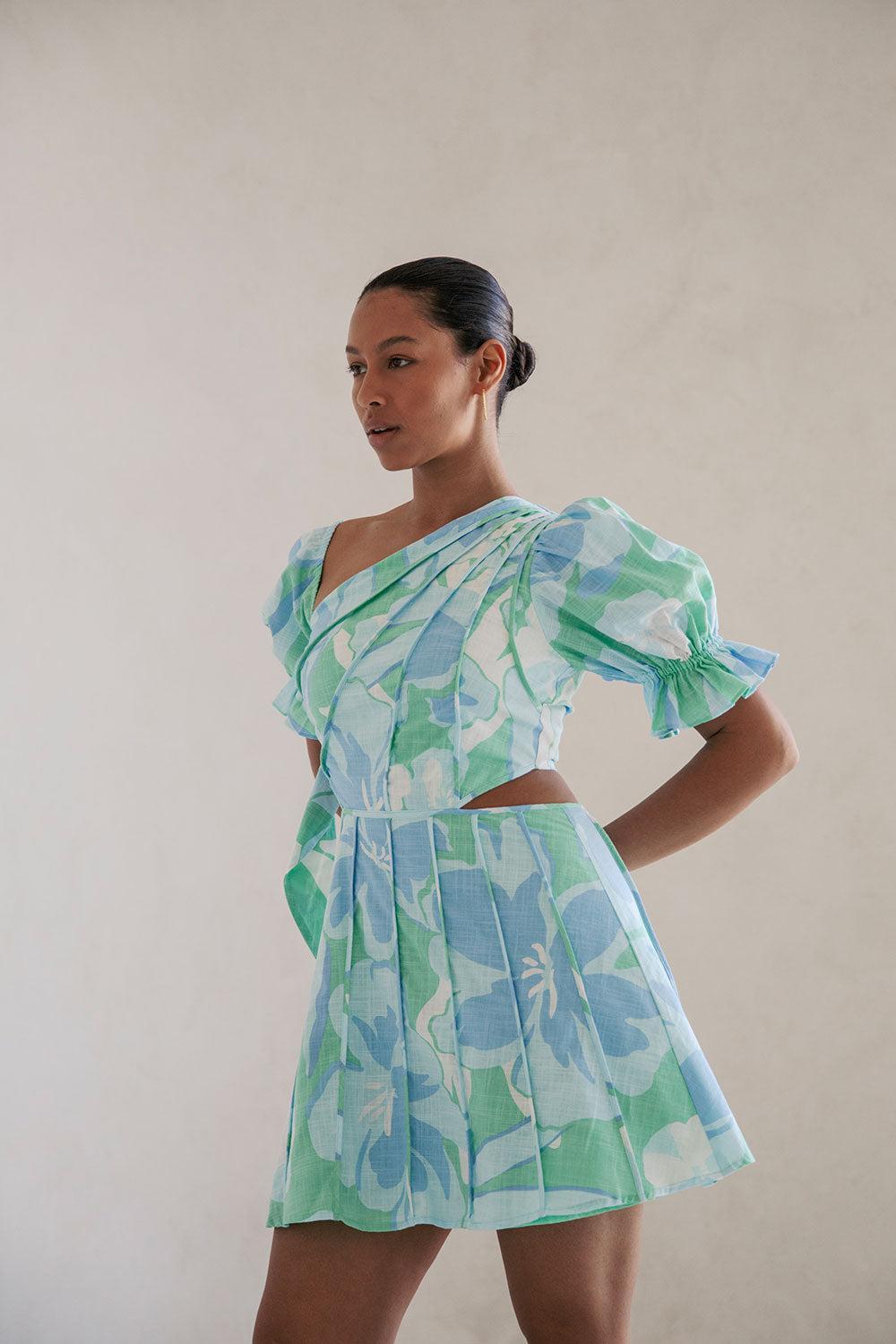 Jonty Puff Dress - Spring Petals Product Image