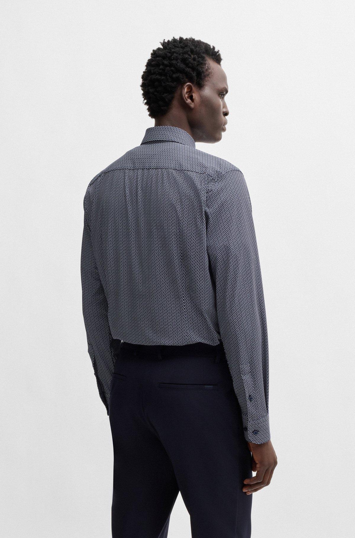 Slim-fit shirt in printed performance-stretch jersey Product Image