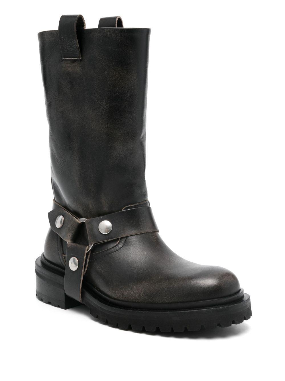 leather biker boots Product Image
