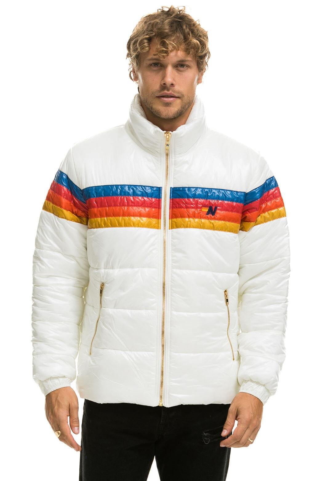 4 STRIPE LUXE TRAVELER JACKET - GLOSSY WHITE Male Product Image