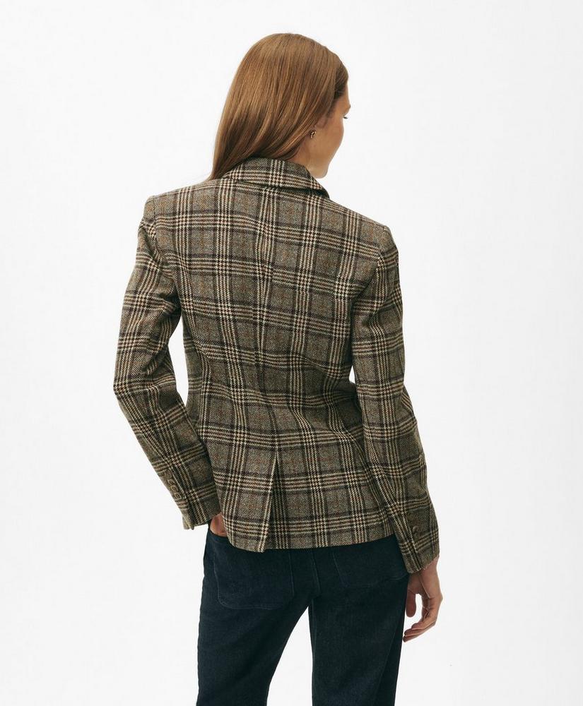 Peak Lapel Jacket in Glen Plaid Wool Product Image