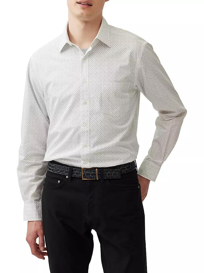 Middle Peak Geometric Cotton Button-Front Shirt Product Image