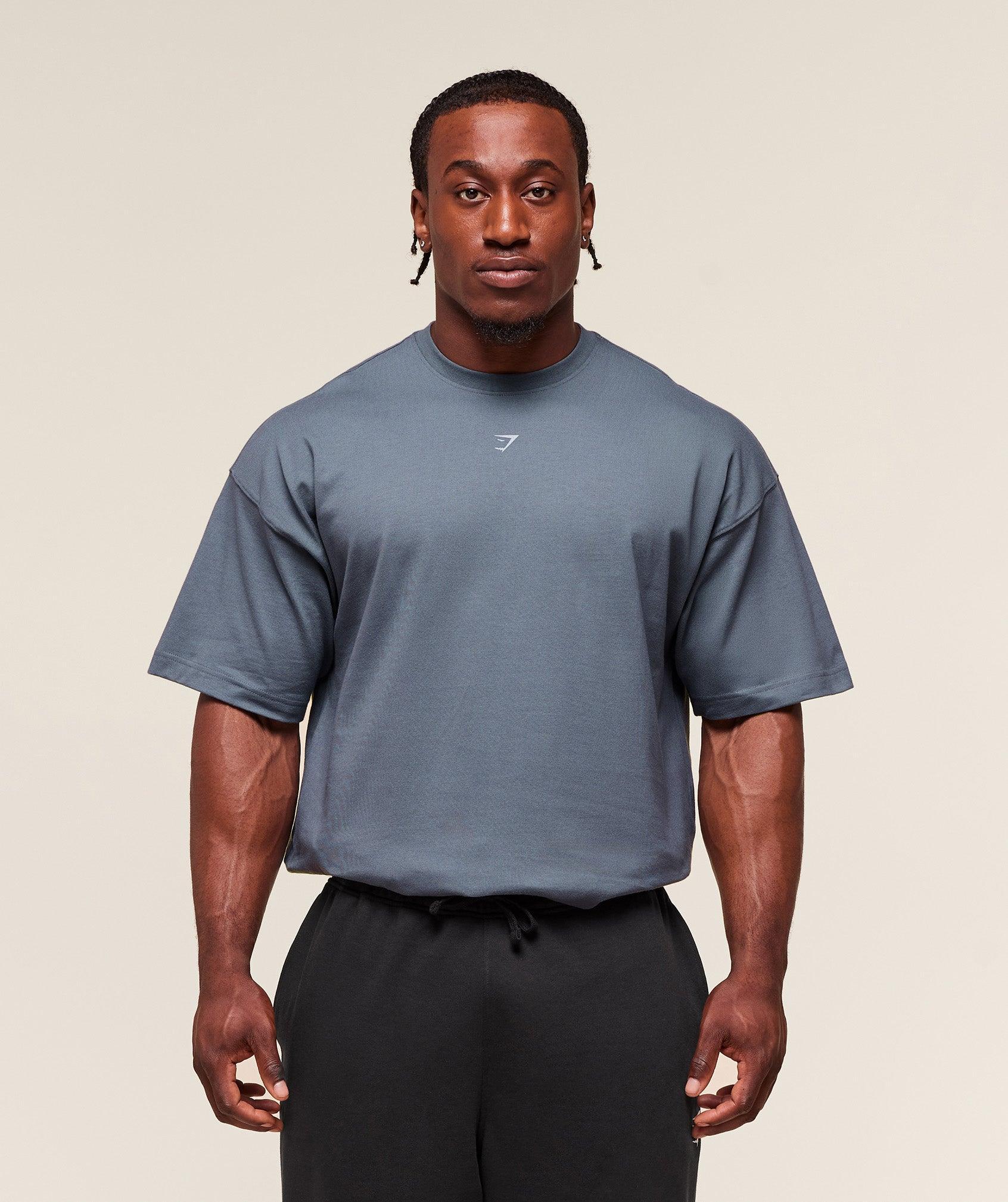 Gymshark Forged By Iron T-Shirt - Iron Blue Male Product Image