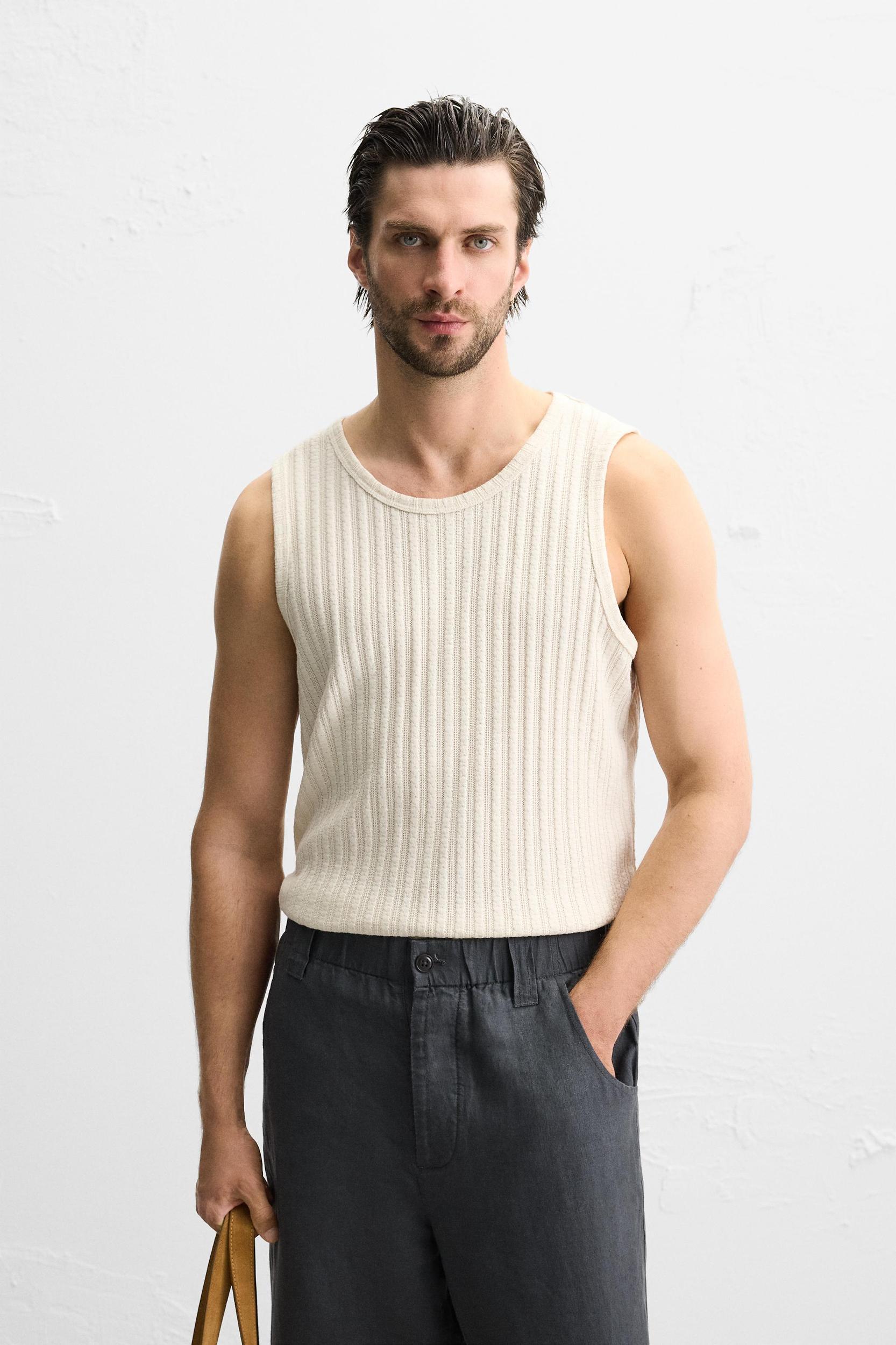 JACQUARD STRIPE TANK TOP Product Image