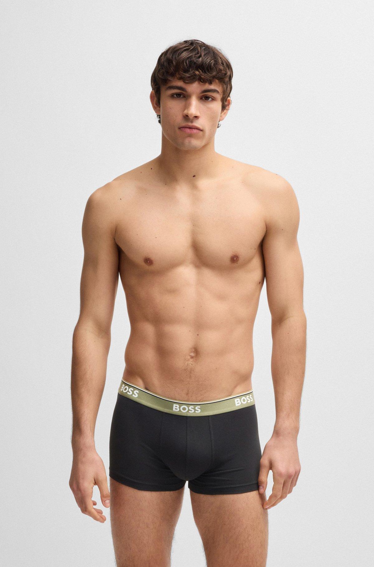 Three-pack of stretch-cotton trunks with logo waistbands Product Image