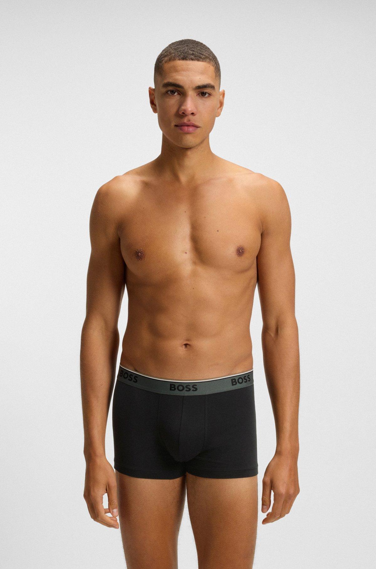 Three-pack of stretch-cotton trunks with logo waistbands Product Image