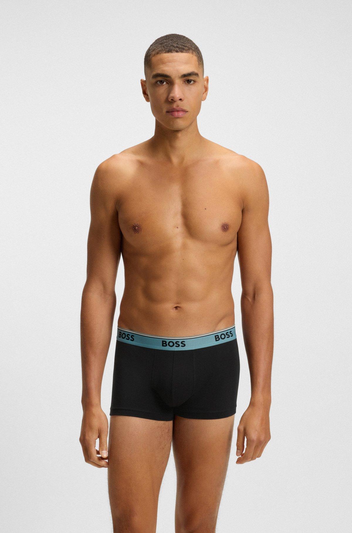 Three-pack of stretch-cotton trunks with logo waistbands Product Image