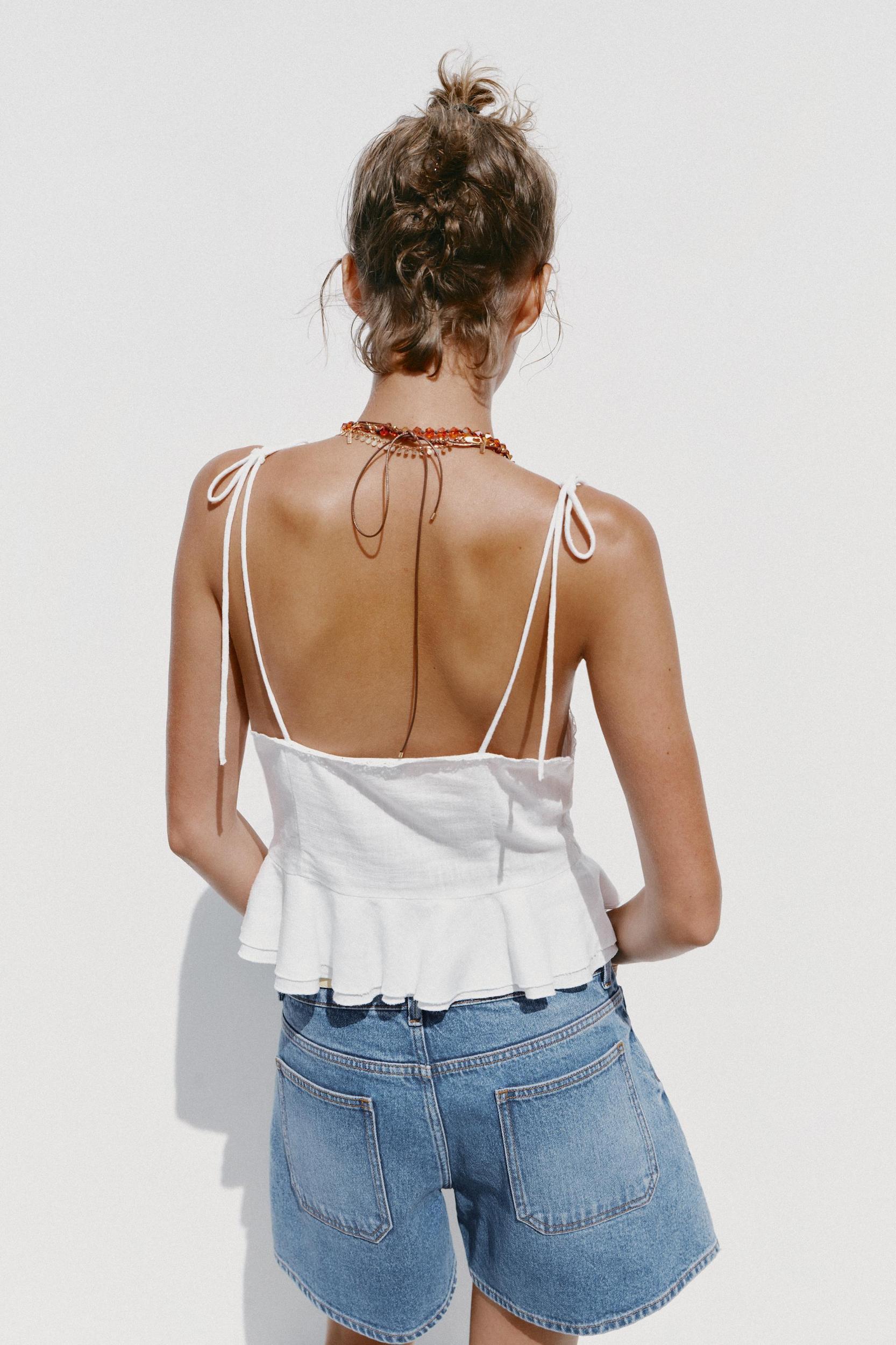 ROMANTIC PINTUCK LINEN TOP Product Image