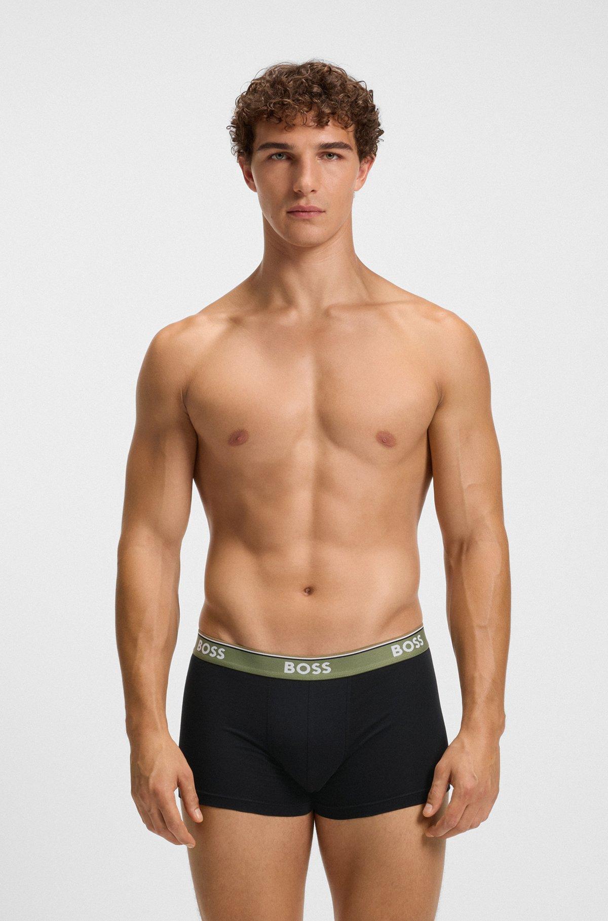 Three-pack of stretch-cotton trunks with logo waistband Product Image