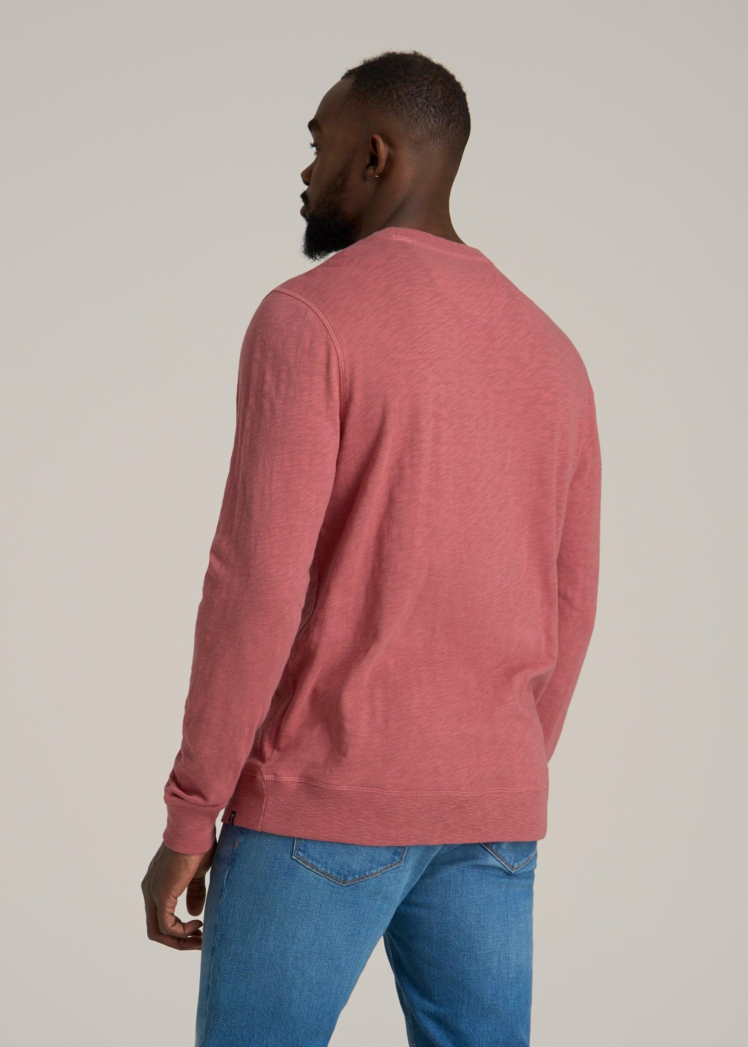 Sunwashed Slub Crewneck for Tall Men in Dusty Cedar Male Product Image