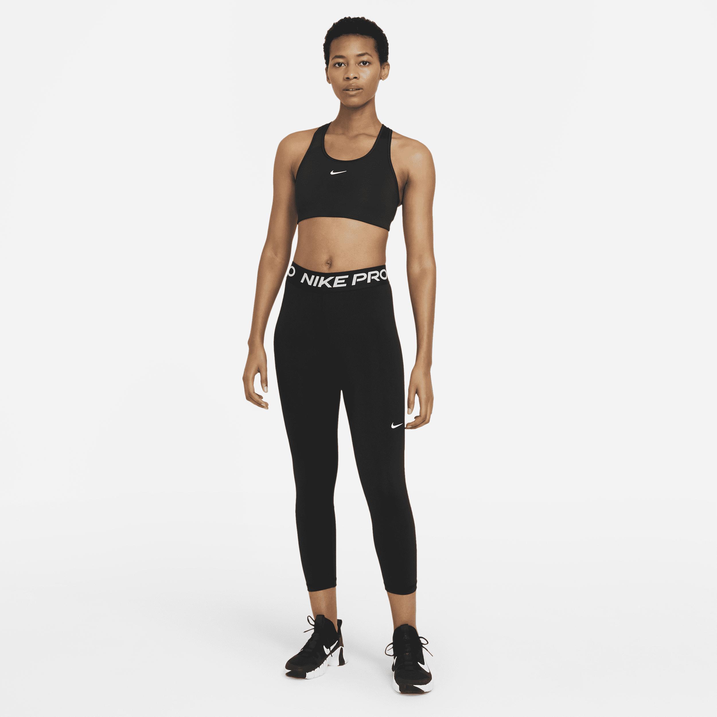 Women's Nike Pro Mid-Rise Crop Mesh-Panel Leggings Product Image