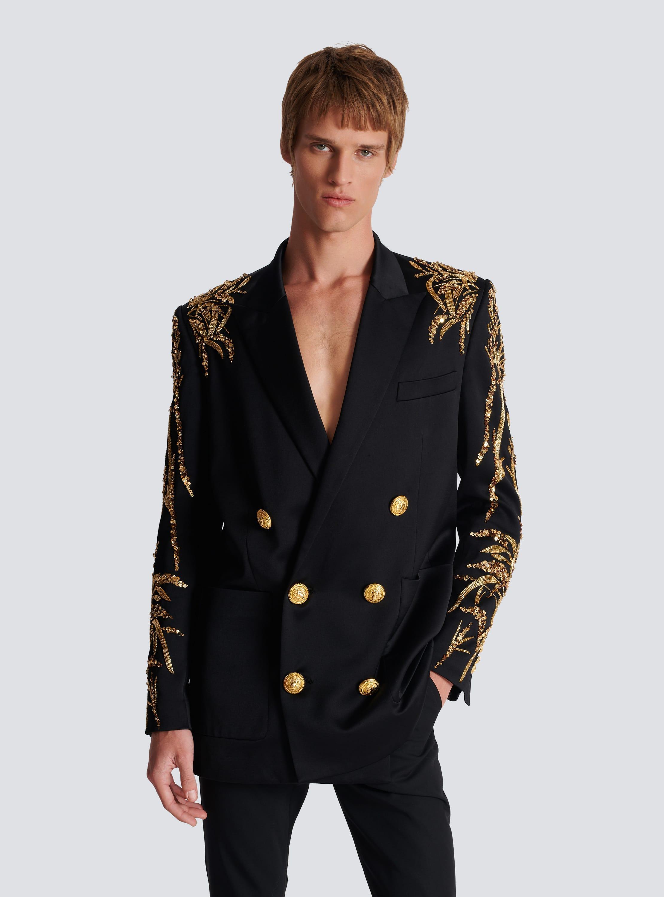 Blazer with embroidered Bamboo sleeves Product Image