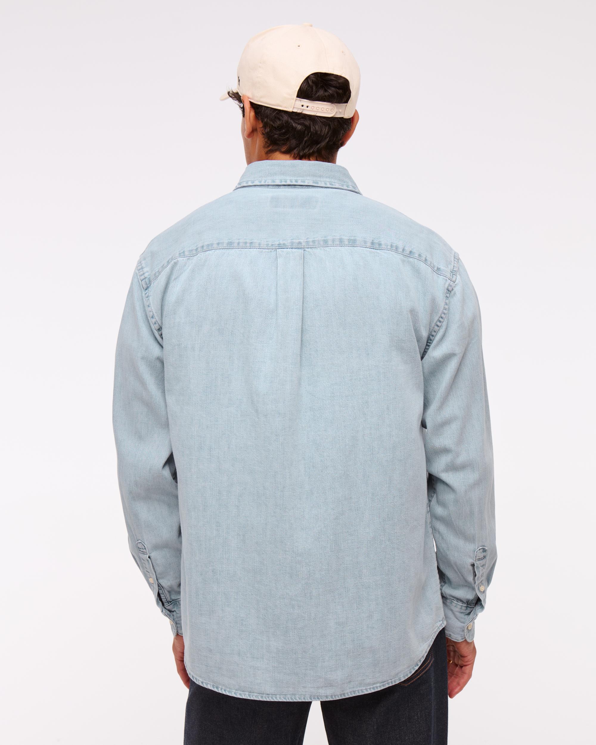 Denim Button-Up Shirt Product Image