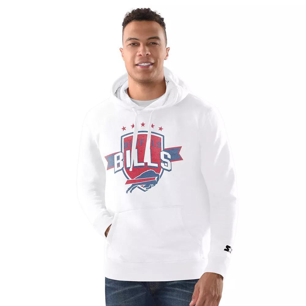 Men's Starter White Buffalo Bills Vintage Pullover Hoodie,  Product Image