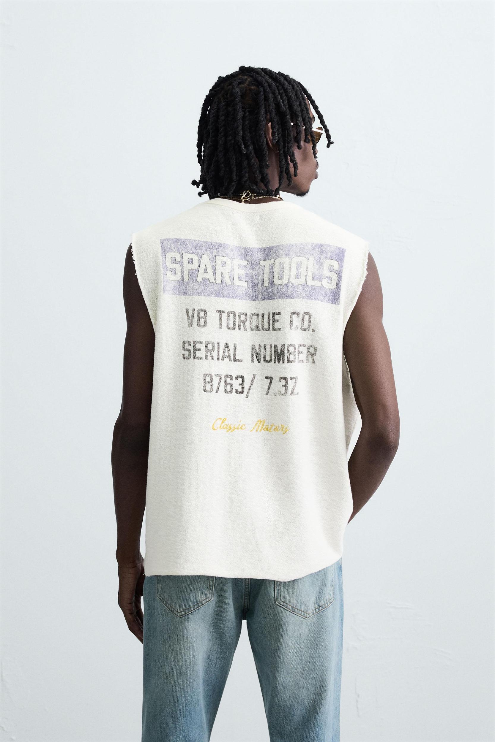 WASHED PRINT KNIT TANK TOP Product Image