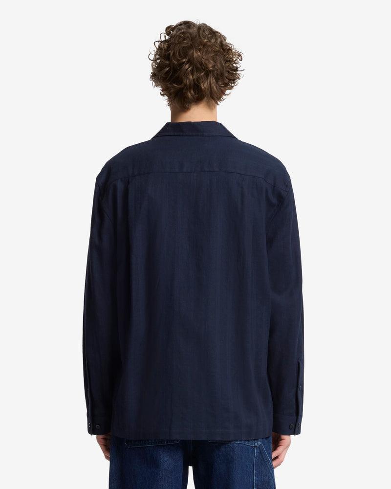 Linen Blend Long Sleeve Camp Shirt Product Image