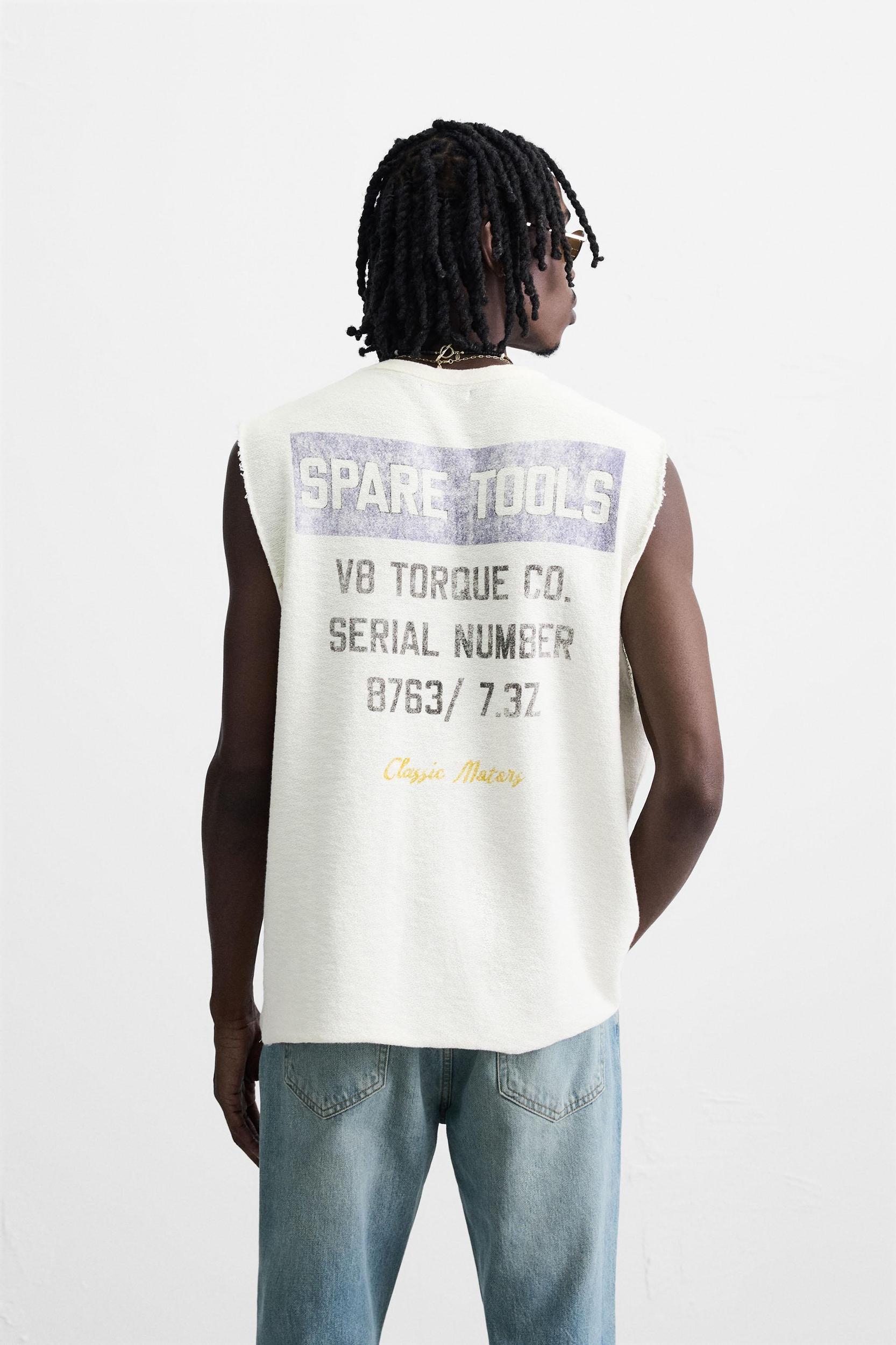 WASHED PRINT KNIT TANK TOP Product Image