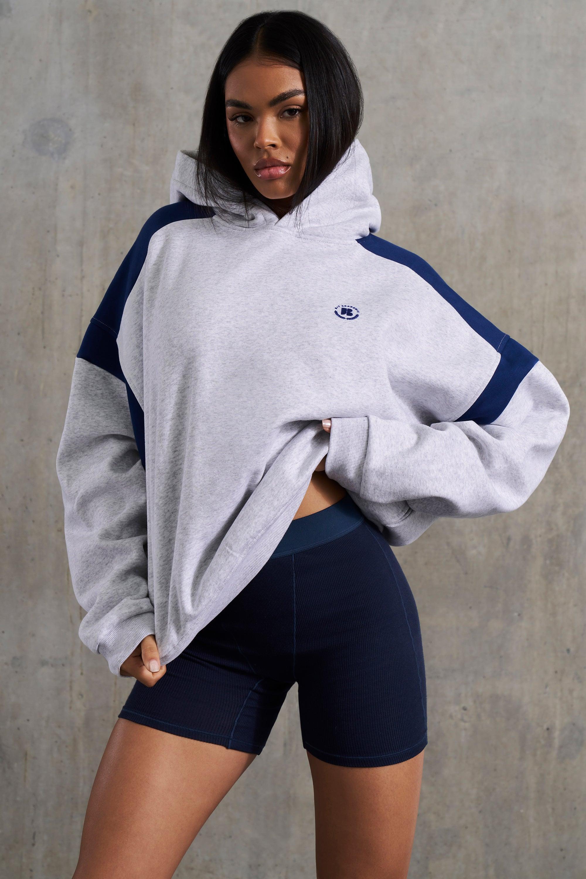 Oversized Hooded Sweatshirt in Heather Grey Product Image