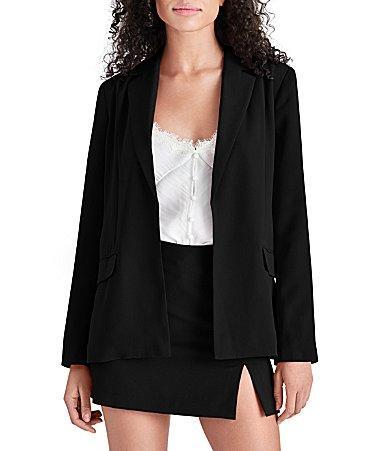 Steve Madden Payton Notch Collar Long Sleeve Side Pocket Fitted Blazer Product Image