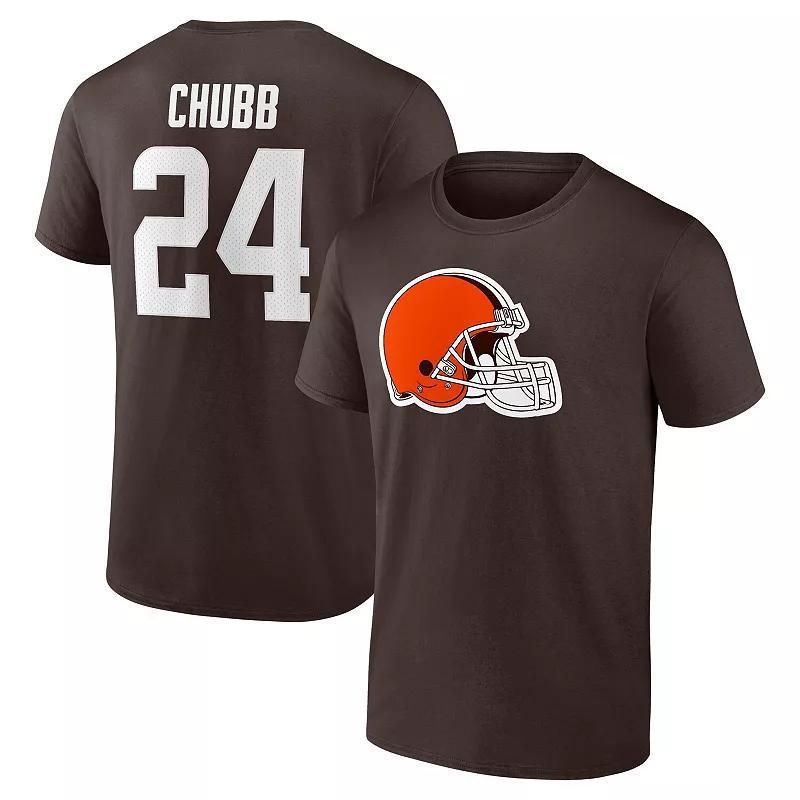 Men's Fanatics Branded Nick Chubb Brown Cleveland Browns Player Icon Name & Number T-Shirt, Size: Large Product Image