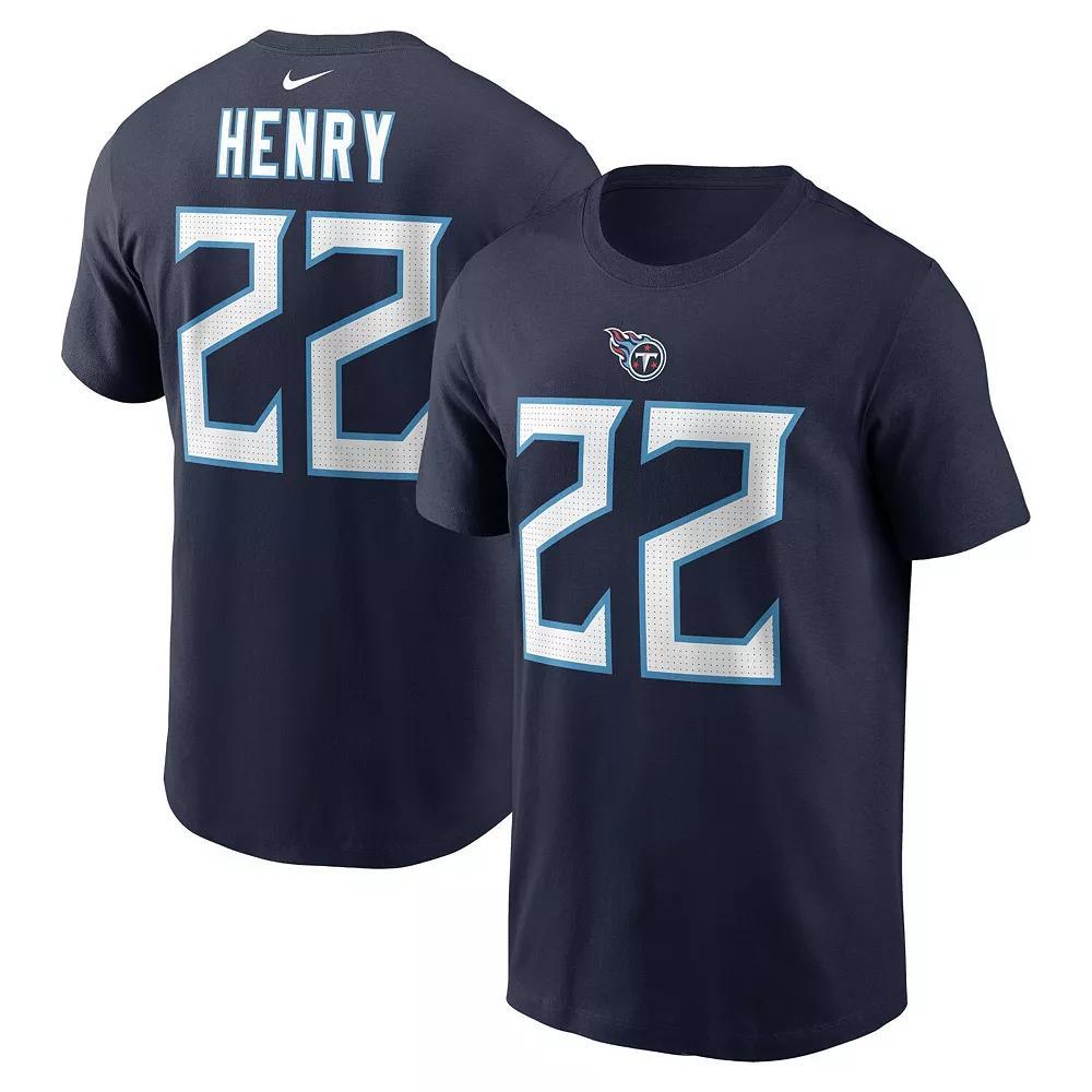 Men's Nike Derrick Henry Navy Tennessee Titans Player Name & Number T-Shirt, Size: Small, Blue Product Image
