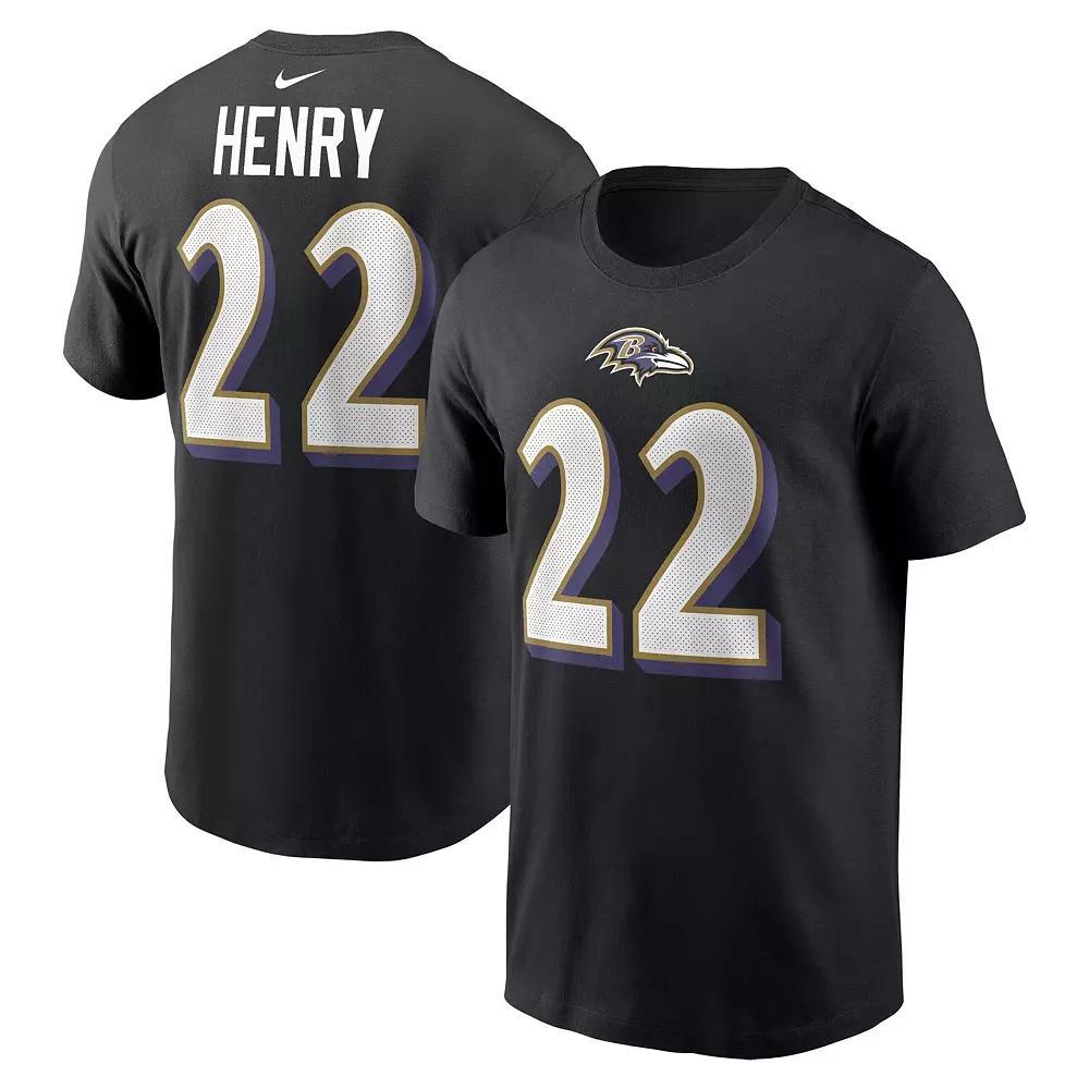 Men's Nike Derrick Henry Black Baltimore Ravens Player Name & Number T-Shirt, Size: Medium Product Image