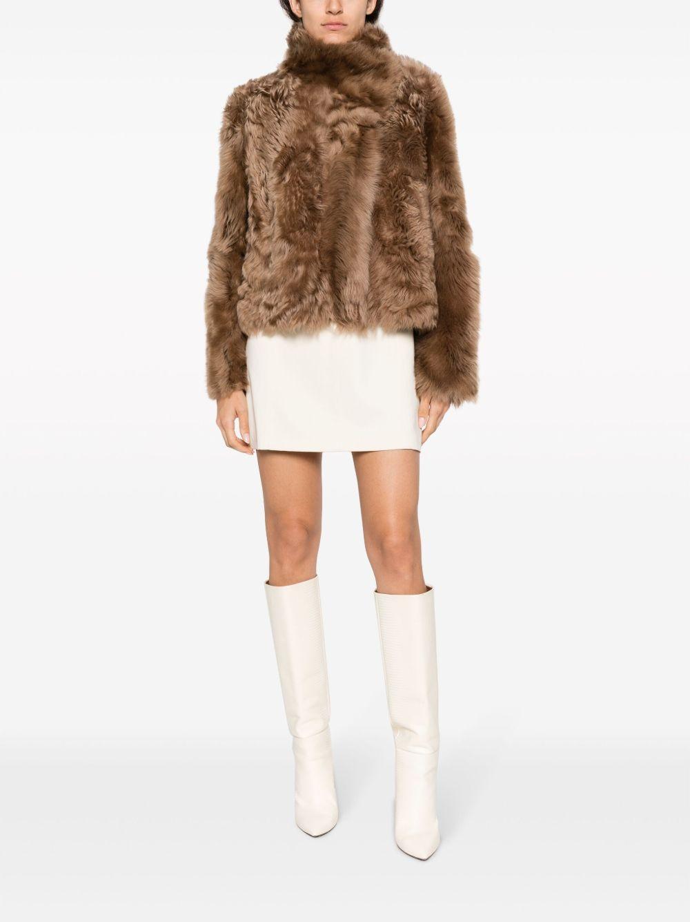 shearling stand up-collar jacket Product Image