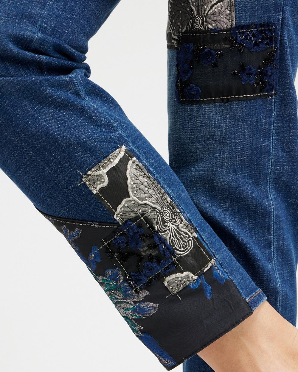 Girlfriend Patchwork Ankle Jeans Product Image