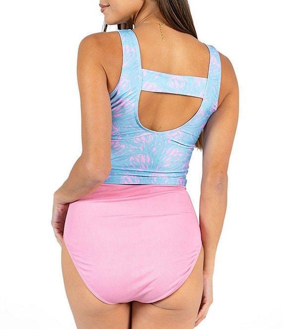 Janela Bay Solid Textured Rib High Waist Swim Bottom Product Image