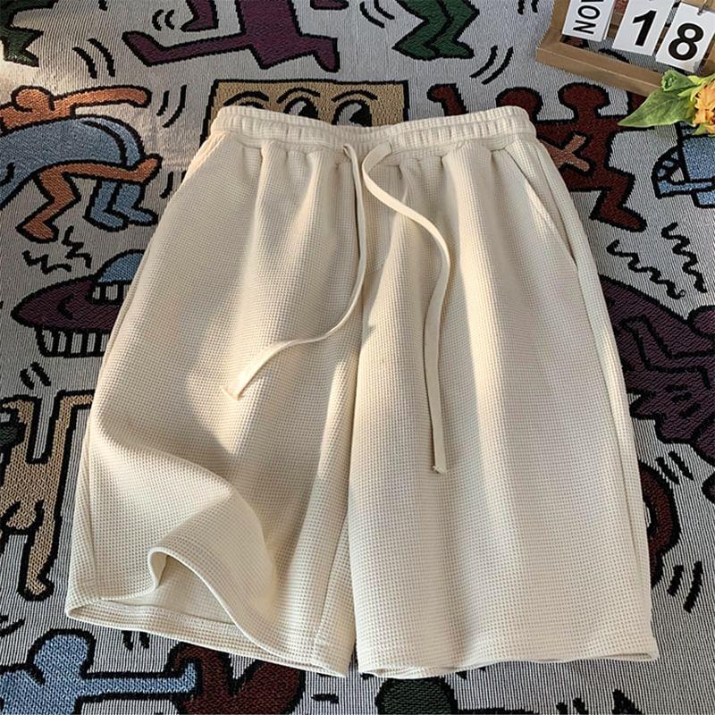 Drawstring Waist Plain Shorts Product Image