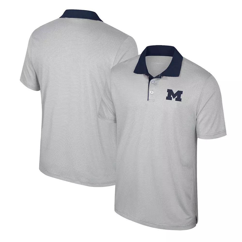 Men's Colosseum Gray Michigan Wolverines Tuck Striped Polo, Size: XL, Grey Product Image