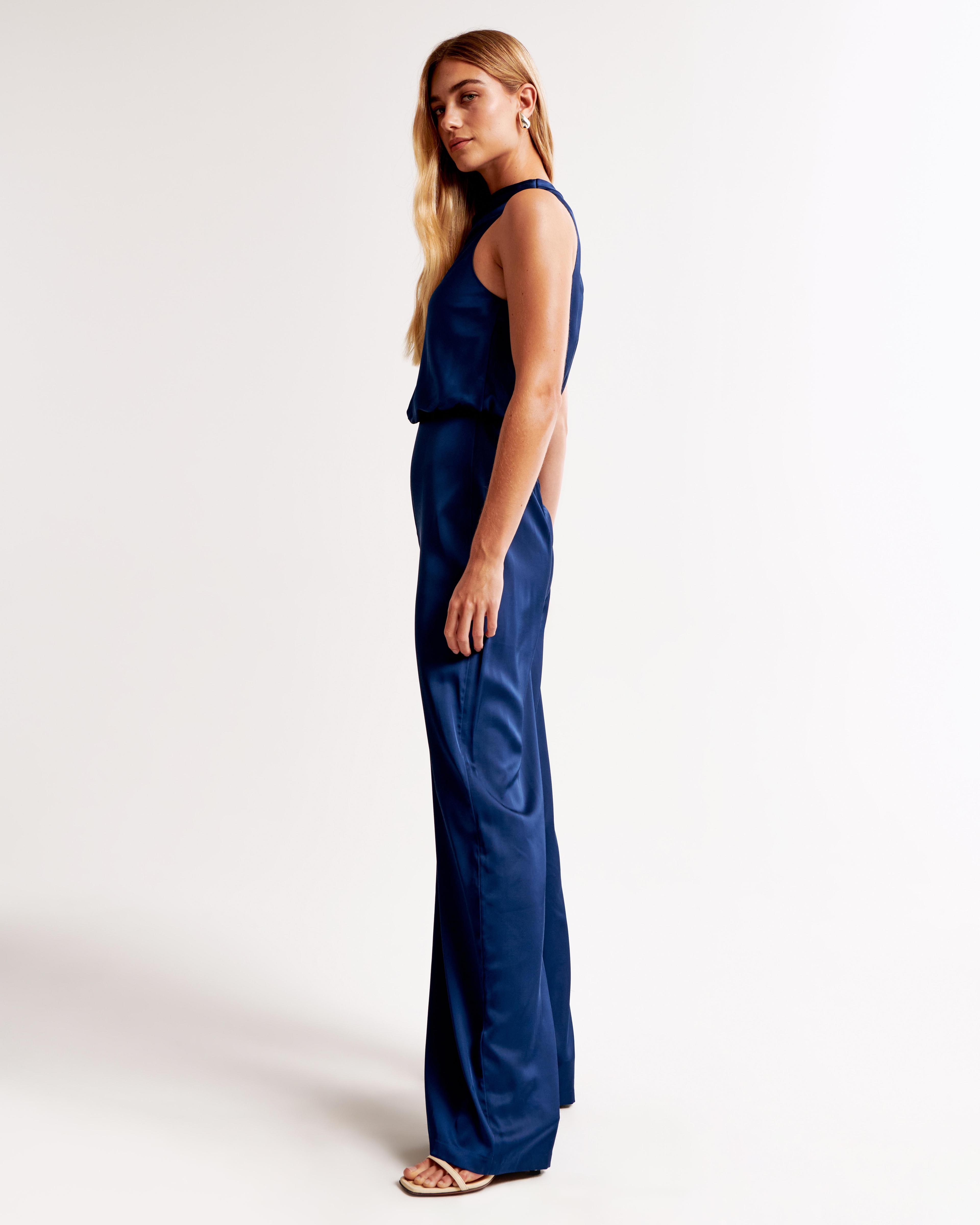 High-Neck Draped Jumpsuit Product Image