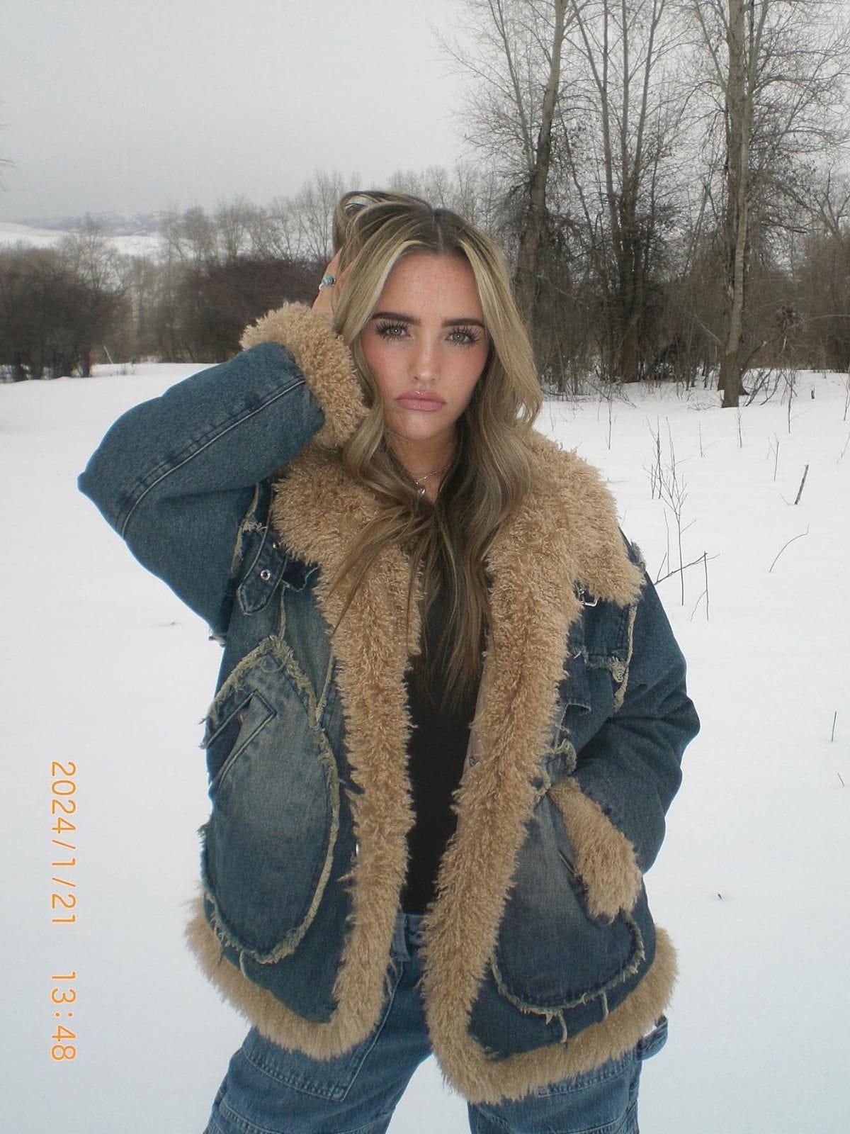 Aelfric Eden Denim Sherpa Coat Product Image